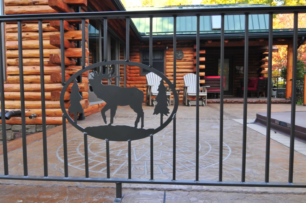 Wrought Iron Railing with Elk Silhouette 