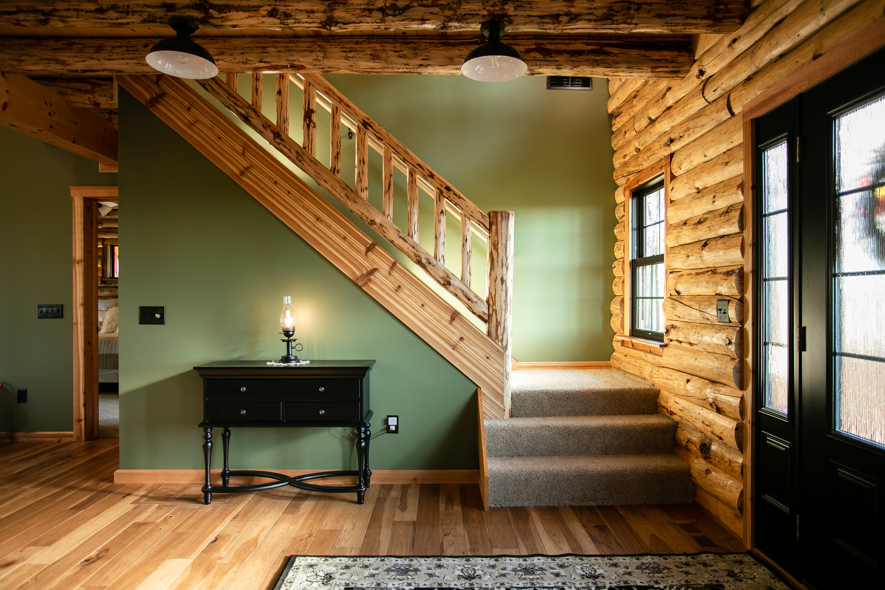 Rustic Railings Stair Porch Interior Exterior Primitive Log Cabin Art Furniture 